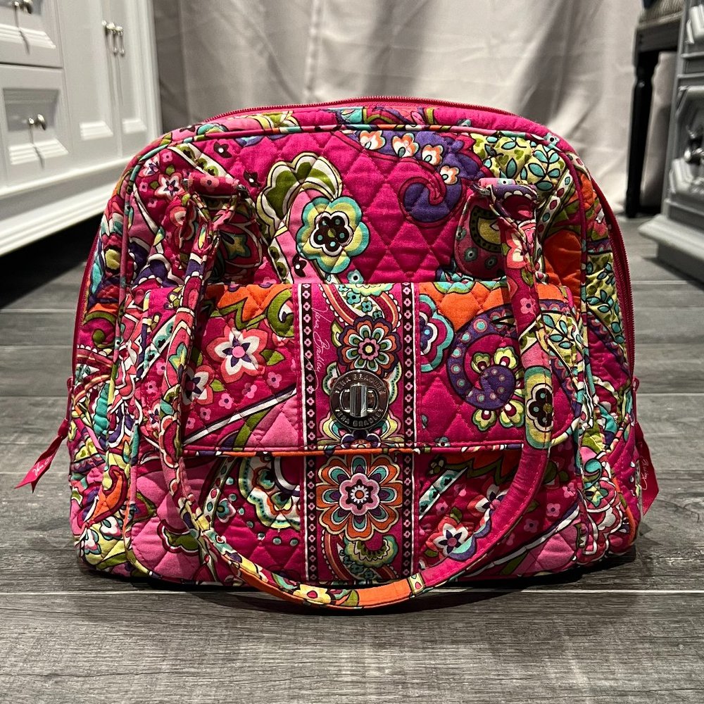 Vera Bradley Pink Swirls Turn Lock Satchel